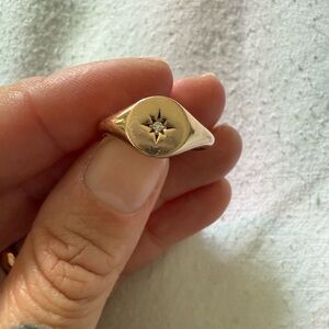 Rose gold signet ring